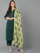 Women Cotton Solid Solid Kurta Trousers